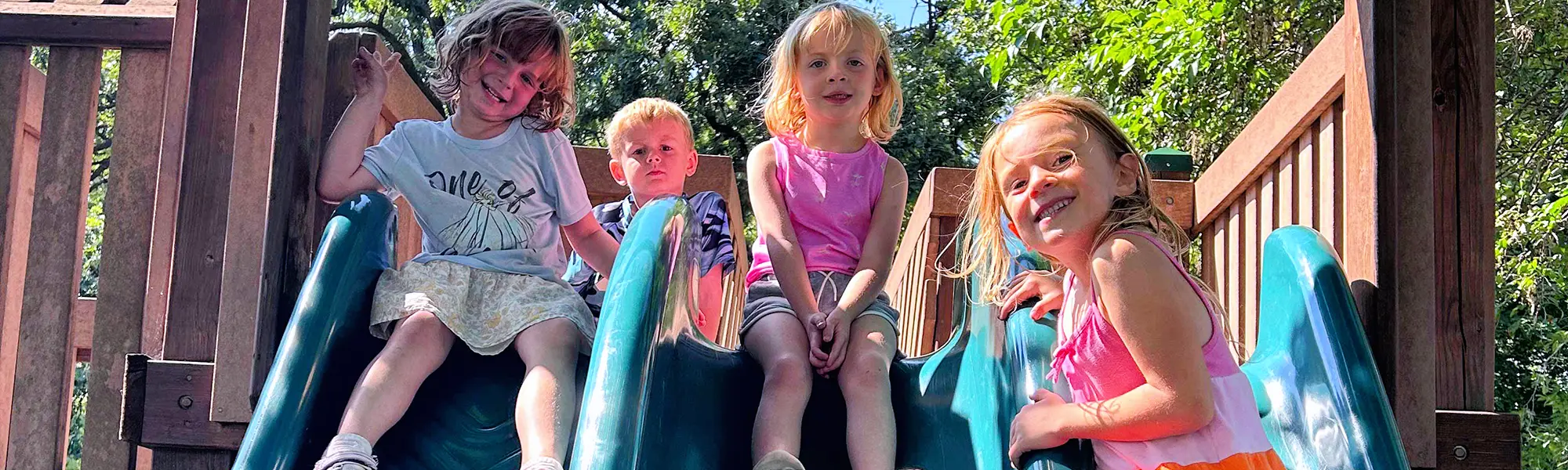 Kids on the slide at the Dream Park